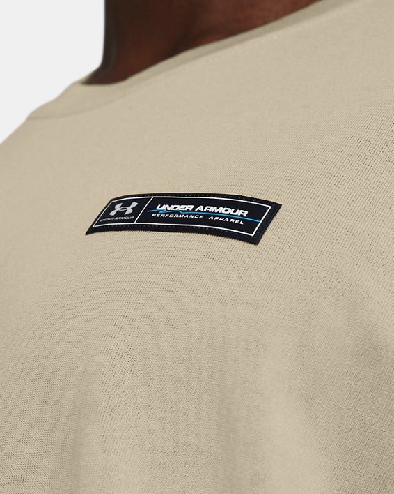 Men's UA Heavyweight Armour Label Short Sleeve in Brown image number 2